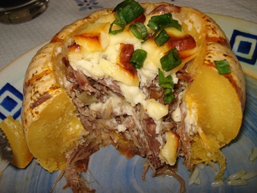 Moranga Recheada com Carne de Sol e Queijo Coalho